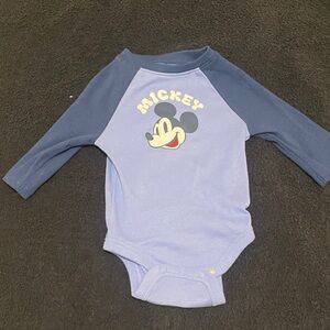 Disney Light Blue and Navy Mickey Raglan One-Piece